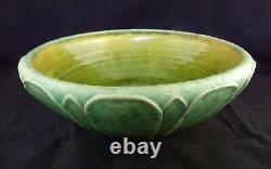 Grueby Pottery LARGE ARTS & CRAFTS VASE BOWL 10 Artist Signed