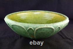 Grueby Pottery LARGE ARTS & CRAFTS VASE BOWL 10 Artist Signed