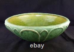 Grueby Pottery LARGE ARTS & CRAFTS VASE BOWL 10 Artist Signed