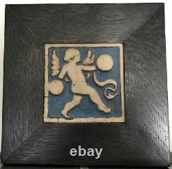 Grueby Pottery Rare Blue Angel Tile Arts & Crafts Boston 6 Framed