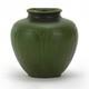 Grueby Pottery Matte Green 6 Leaf Panel 4.25 Bulbous Vase Arts & Crafts Boston
