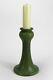 Grueby Pottery Matte Green Overlapping Leaf Candlestick Lamp Base Arts & Crafts