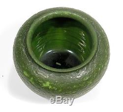 Grueby Pottery plain matte green jardiniere form vase Arts & Crafts Boston