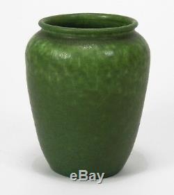 Grueby Pottery plain mottled matte green 5.25 vase Arts & Crafts Boston