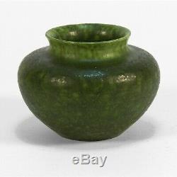 Grueby Pottery plain mottled matte green cabinet vase Arts & Crafts Boston