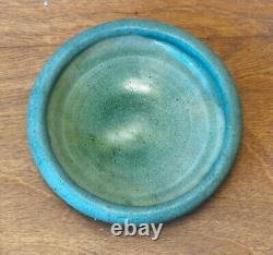 Grueby Signed Arts Crafts Studio Green Art Pottery Vessel Bowl Antique Boston