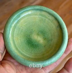 Grueby Signed Arts Crafts Studio Green Art Pottery Vessel Bowl Antique Boston