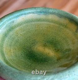 Grueby Signed Arts Crafts Studio Green Art Pottery Vessel Bowl Antique Boston