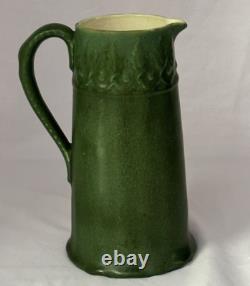 HAMPSHIRE POTTERY ARTS & CRAFTS PITCHER With EMBOSSED DESIGNS. SIGNED & MINT