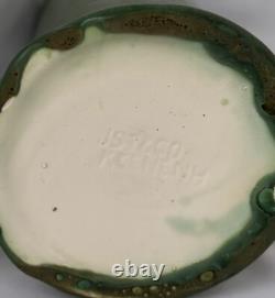 HAMPSHIRE POTTERY ARTS & CRAFTS PITCHER With EMBOSSED DESIGNS. SIGNED & MINT