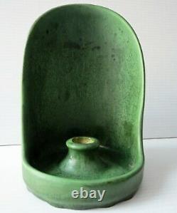 HAMPSHIRE POTTERY MATTE GREEN CANDLE STICK Arts and Crafts