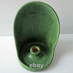 HAMPSHIRE POTTERY MATTE GREEN CANDLE STICK Arts and Crafts