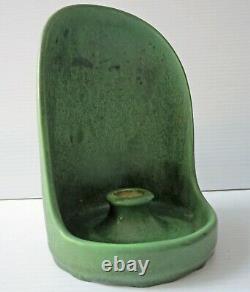 HAMPSHIRE POTTERY MATTE GREEN CANDLE STICK Arts and Crafts