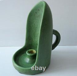 HAMPSHIRE POTTERY MATTE GREEN CANDLE STICK Arts and Crafts