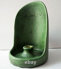 HAMPSHIRE POTTERY MATTE GREEN CANDLE STICK Arts and Crafts