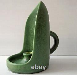 HAMPSHIRE POTTERY MATTE GREEN CANDLE STICK Arts and Crafts