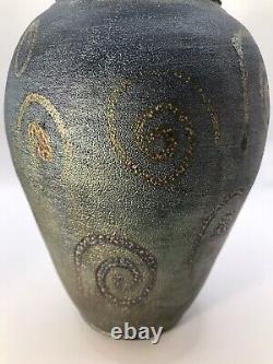 HARRY HEARNE RAKU Art Pottery Vase Turning Point Clay Studio 8.5 Tall Signed