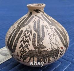 HECTOR GALLEGOS JR Mata Ortiz Sgraffito Vase 6-Mexican Arts & Crafts Pottery