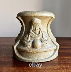 HTF Antique Zanesville Pottery Fortune Teller Vase / Stand Arts & Crafts AS IS