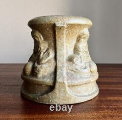 HTF Antique Zanesville Pottery Fortune Teller Vase / Stand Arts & Crafts AS IS