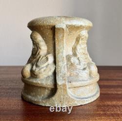 HTF Antique Zanesville Pottery Fortune Teller Vase / Stand Arts & Crafts AS IS