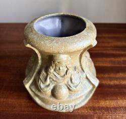 HTF Antique Zanesville Pottery Fortune Teller Vase / Stand Arts & Crafts AS IS