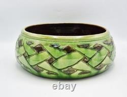 HUGE LIBERTY & CO ARTS & CRAFTS BRANNAM BARUM POTTERY FRUIT BOWL / BASIN c1900