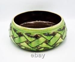 HUGE LIBERTY & CO ARTS & CRAFTS BRANNAM BARUM POTTERY FRUIT BOWL / BASIN c1900