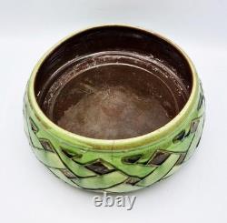 HUGE LIBERTY & CO ARTS & CRAFTS BRANNAM BARUM POTTERY FRUIT BOWL / BASIN c1900