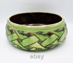 HUGE LIBERTY & CO ARTS & CRAFTS BRANNAM BARUM POTTERY FRUIT BOWL / BASIN c1900