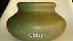 HUGE Roseville Early Carnelian Matte Green Vase Arts & Crafts Pottery 1915 MINT