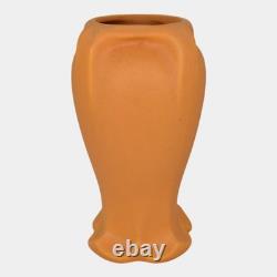 Haeger 1920s Arts And Crafts Pottery Orange Buttressed Scalloped Ceramic Vase