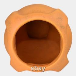 Haeger 1920s Arts And Crafts Pottery Orange Buttressed Scalloped Ceramic Vase