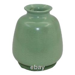 Haeger 1920s Vintage Arts and Crafts Pottery Frosted Matte Green Ceramic Vase