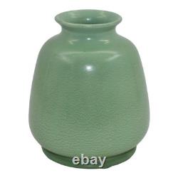 Haeger 1920s Vintage Arts and Crafts Pottery Frosted Matte Green Ceramic Vase
