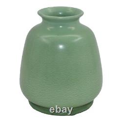 Haeger 1920s Vintage Arts and Crafts Pottery Frosted Matte Green Ceramic Vase