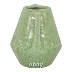 Haeger 1920s Vintage Arts and Crafts Pottery Geranium Leaf Matte Green Vase