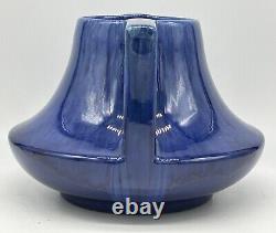 Haeger Arts & Crafts era'Eve' pottery Two handle Vase Gloss Blue Purple 6