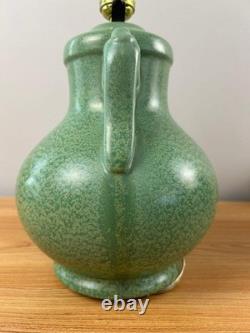 Haeger Early Art Pottery Deco Geranium Leaf Green Glaze Arts & Crafts Lamp