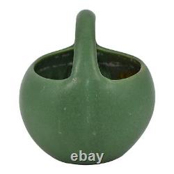 Hampshire Early 1900s Antique Arts And Crafts Pottery Matte Green Pitcher Teapot