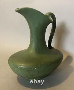 Hampshire Keene NH Arts & Crafts 9 Matte Green Art Pottery Pitcher Ewer