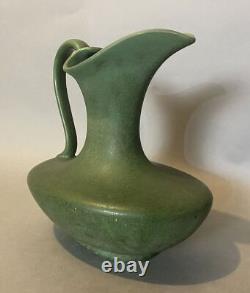 Hampshire Keene NH Arts & Crafts 9 Matte Green Art Pottery Pitcher Ewer