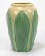 Hampshire Pottery 2 Color Matte Green Yellow Glaze 6 Leaf Vase Arts & Crafts