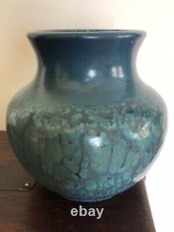 Hampshire Pottery Art & Crafts Vase Blue Mottled Glaze