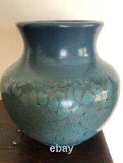 Hampshire Pottery Art & Crafts Vase Blue Mottled Glaze