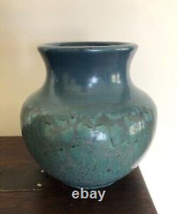 Hampshire Pottery Art & Crafts Vase Blue Mottled Glaze