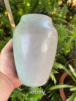 Hampshire Pottery Arts Crafts Curdled Glaze 6.25 # 18/2 Signed Vase green matte