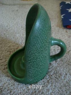 Hampshire Pottery Arts and Crafts Matte Green Candle Holder, Signed, Circa 1910