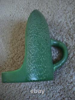 Hampshire Pottery Arts and Crafts Matte Green Candle Holder, Signed, Circa 1910