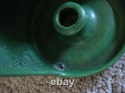 Hampshire Pottery Arts and Crafts Matte Green Candle Holder, Signed, Circa 1910